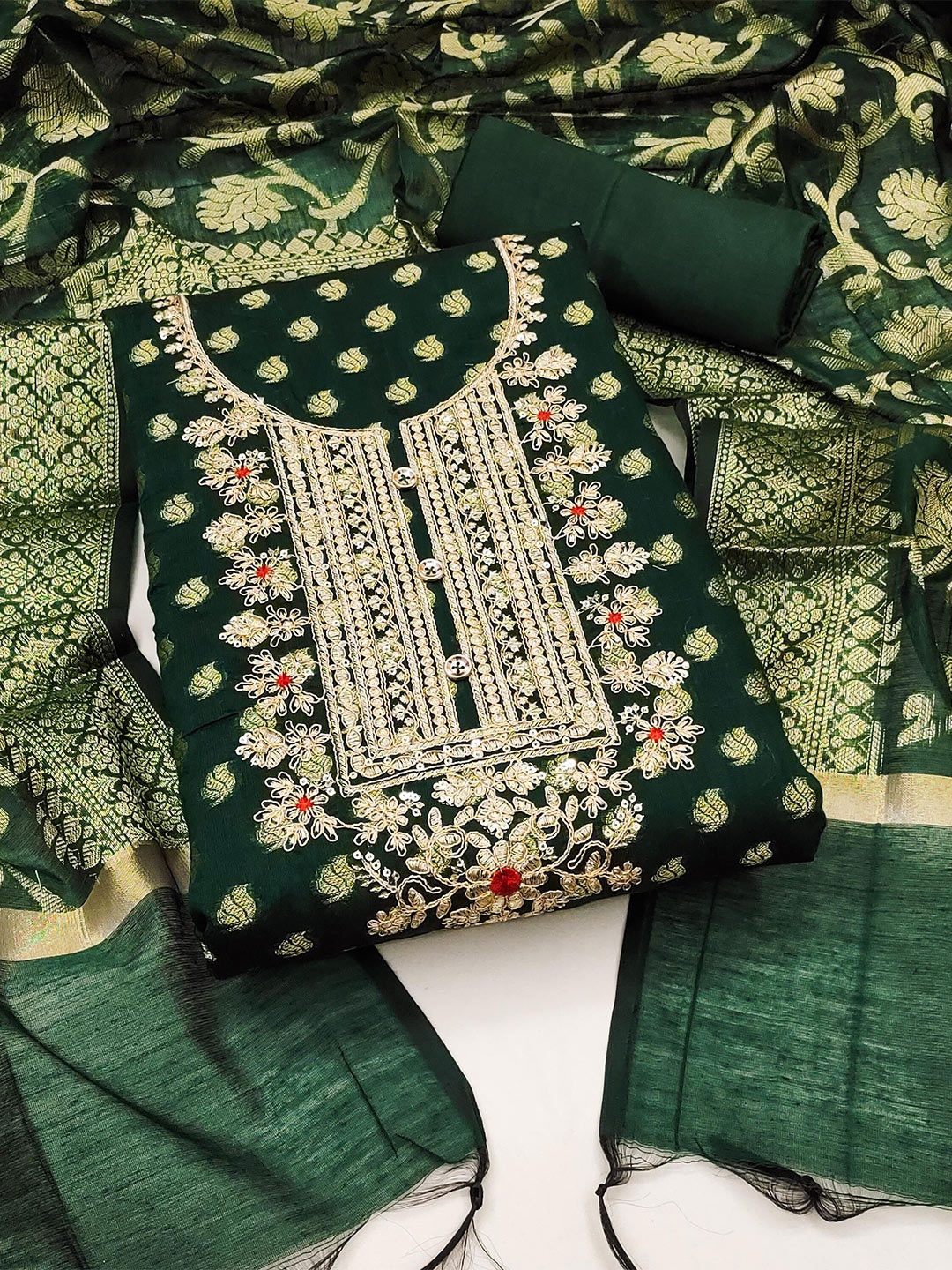 

KIMISHA Unstitched Dress Material, Green