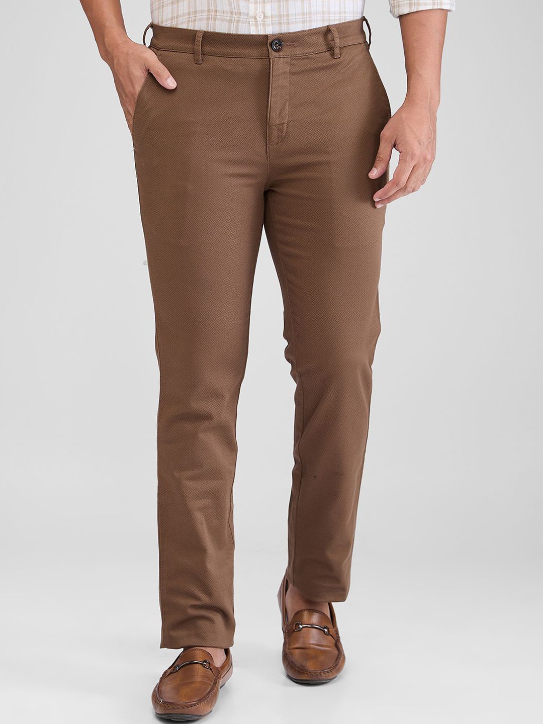 

ColorPlus Men Slim Fit Trousers, Brown