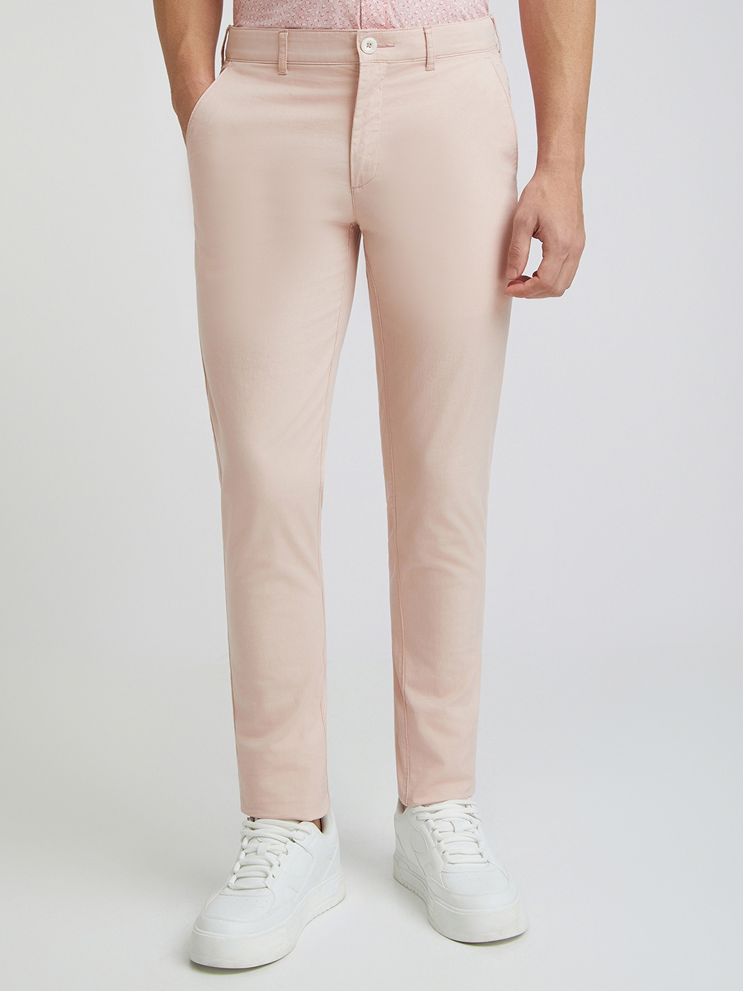 

ColorPlus Men Slim Fit Chinos Trousers, Red