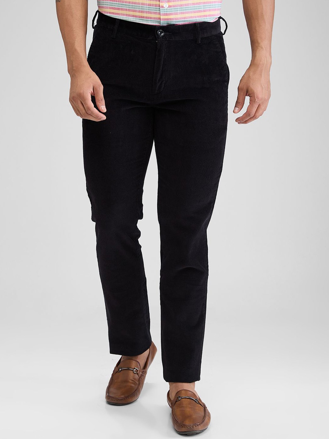ColorPlus Men Slim Fit Trousers, Black