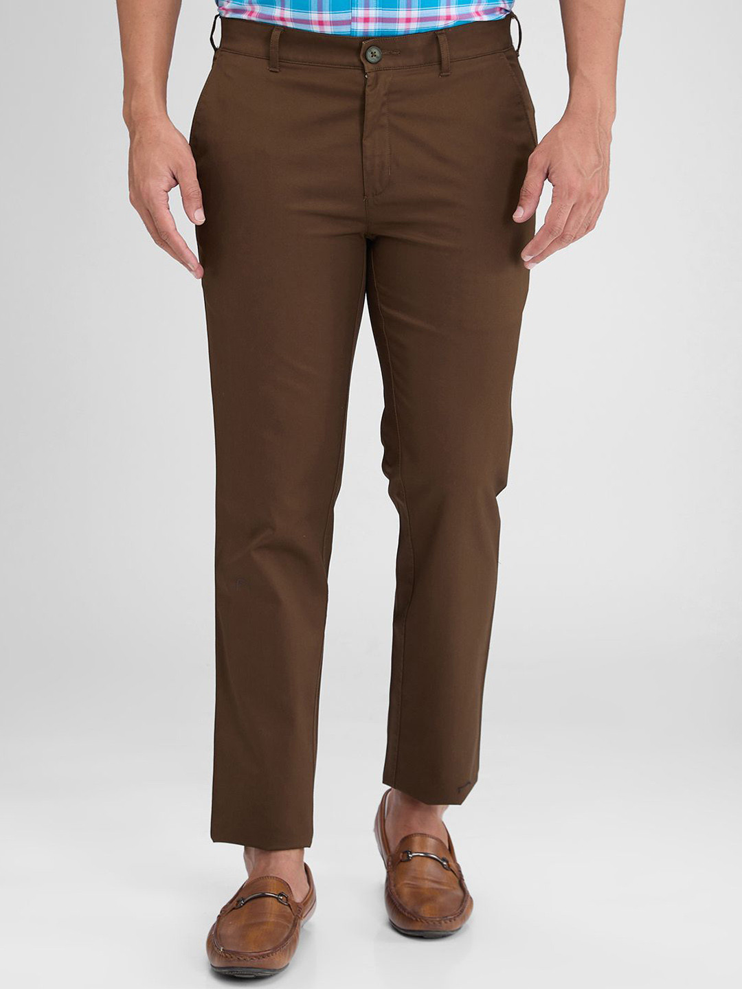 

ColorPlus Men Slim Fit Trousers, Brown
