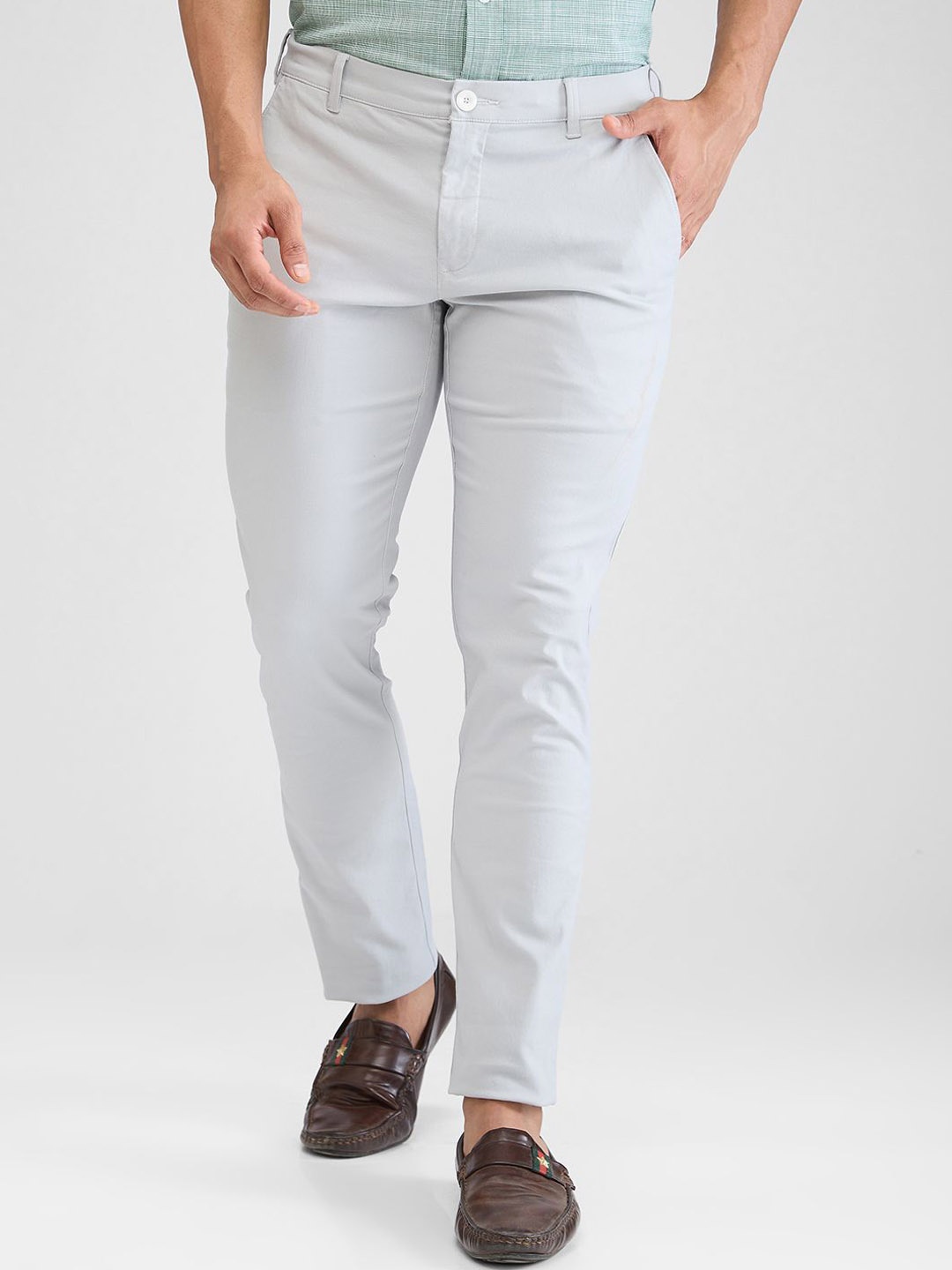 

ColorPlus Men Slim Fit Trousers, Grey
