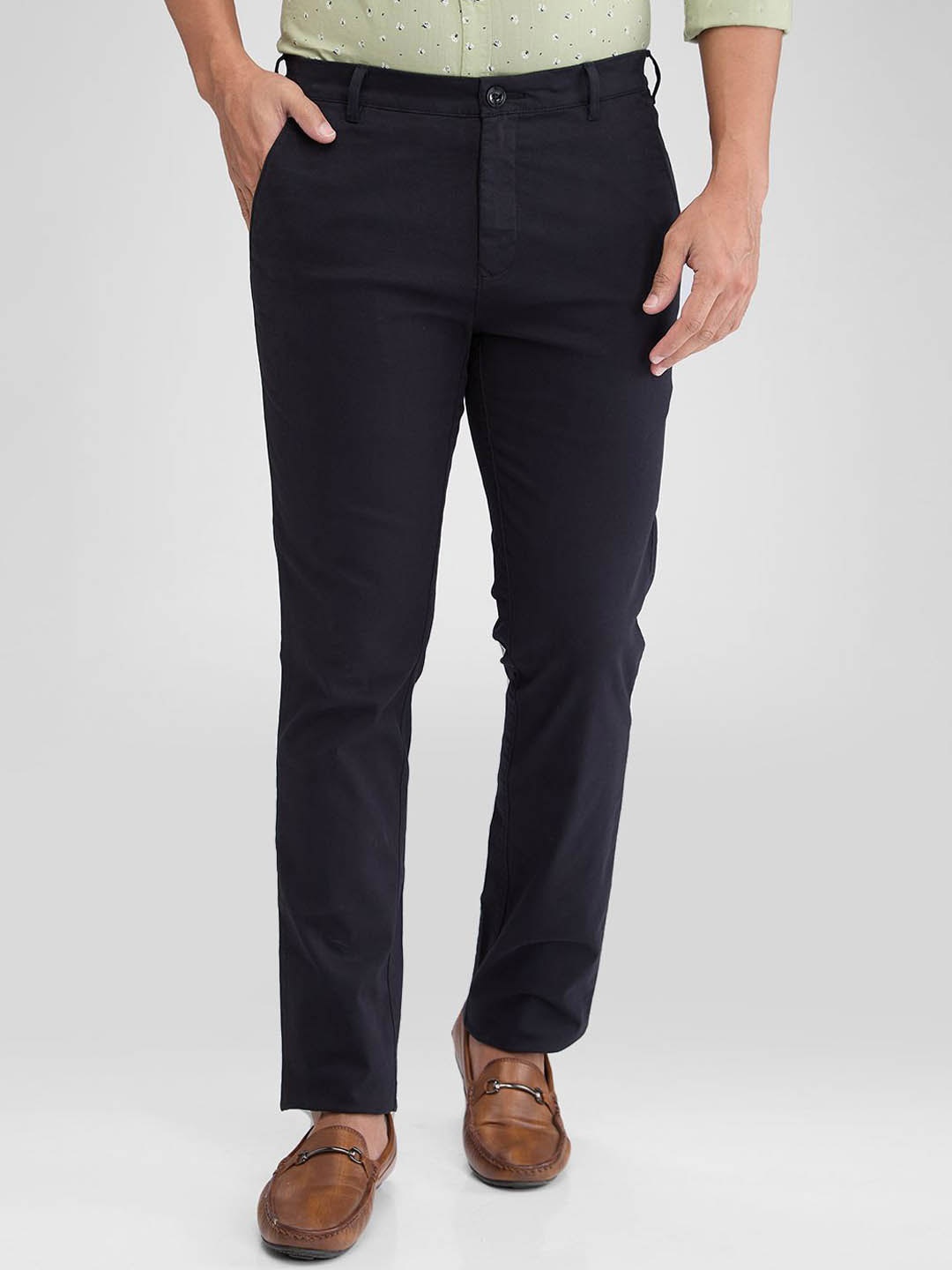 

ColorPlus Men Slim Fit Chinos Trousers, Black