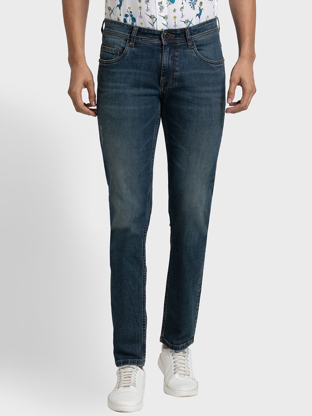 

ColorPlus Men Tapered Fit Light Fade Jeans, Green