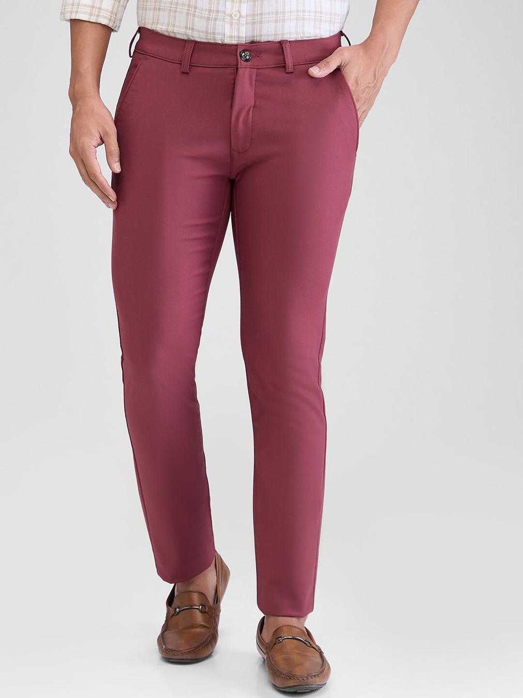 

ColorPlus Men Slim Fit Chinos Trousers, Maroon