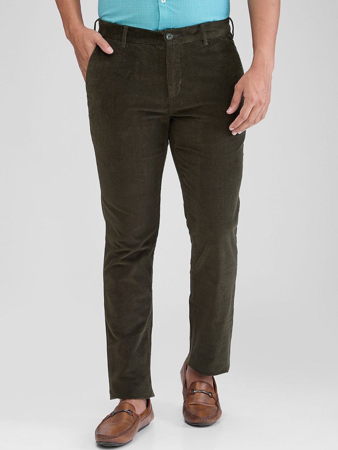 

ColorPlus Men Slim Fit Trousers, Green