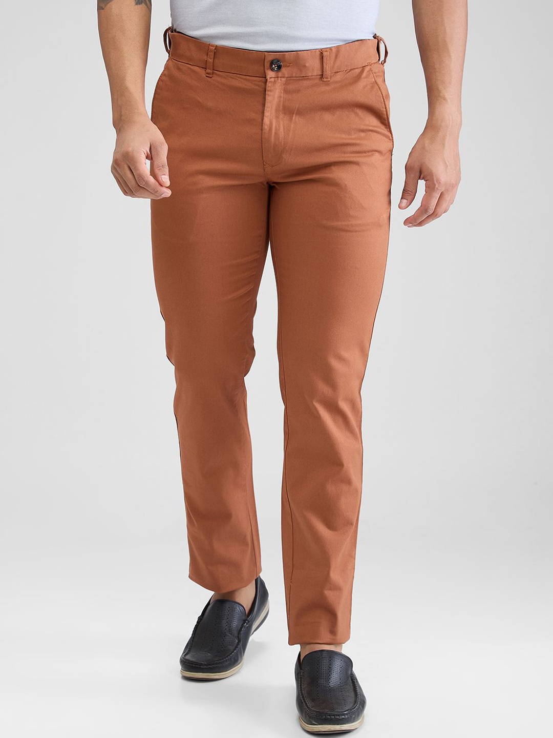 

ColorPlus Men Slim Fit Trousers, Orange