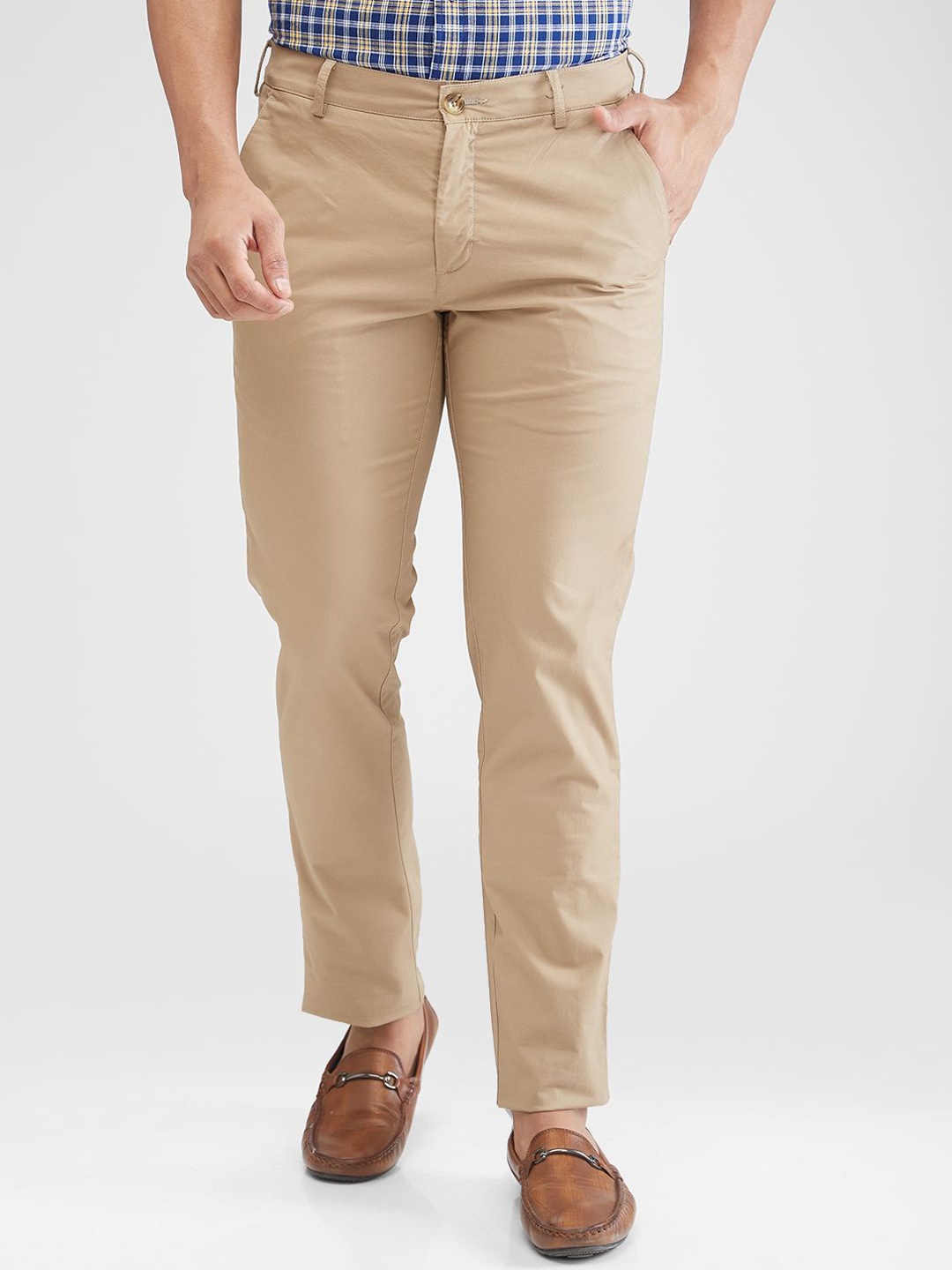 

ColorPlus Men Slim Fit Trousers, Brown