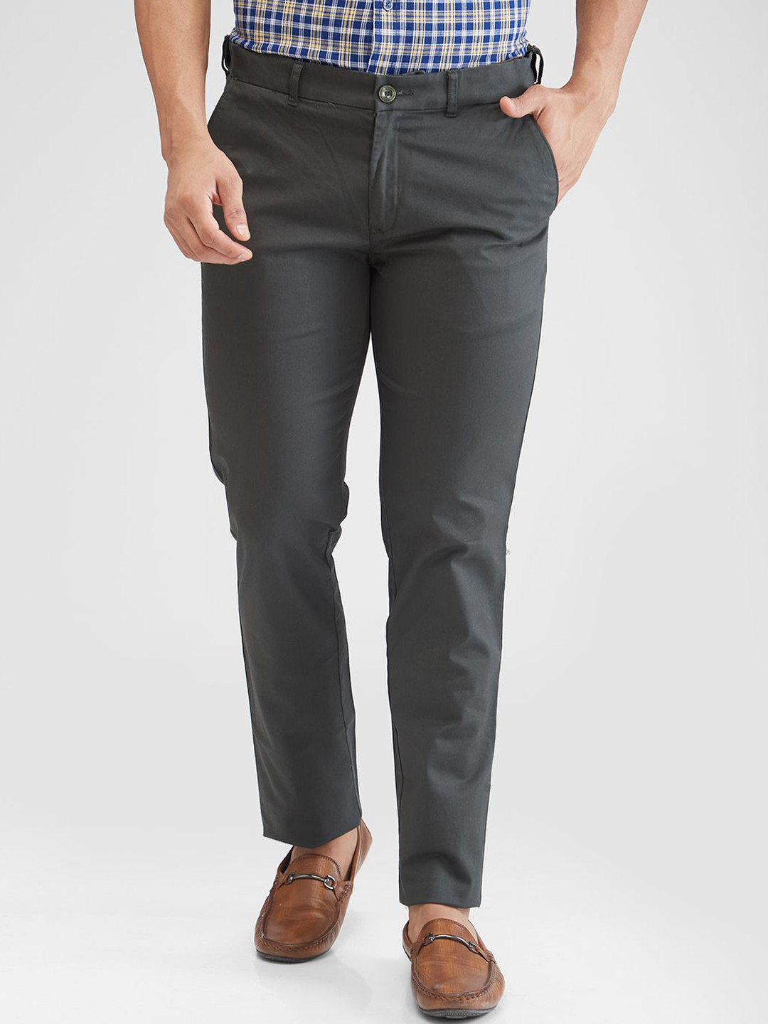 

ColorPlus Men Slim Fit Trousers, Green