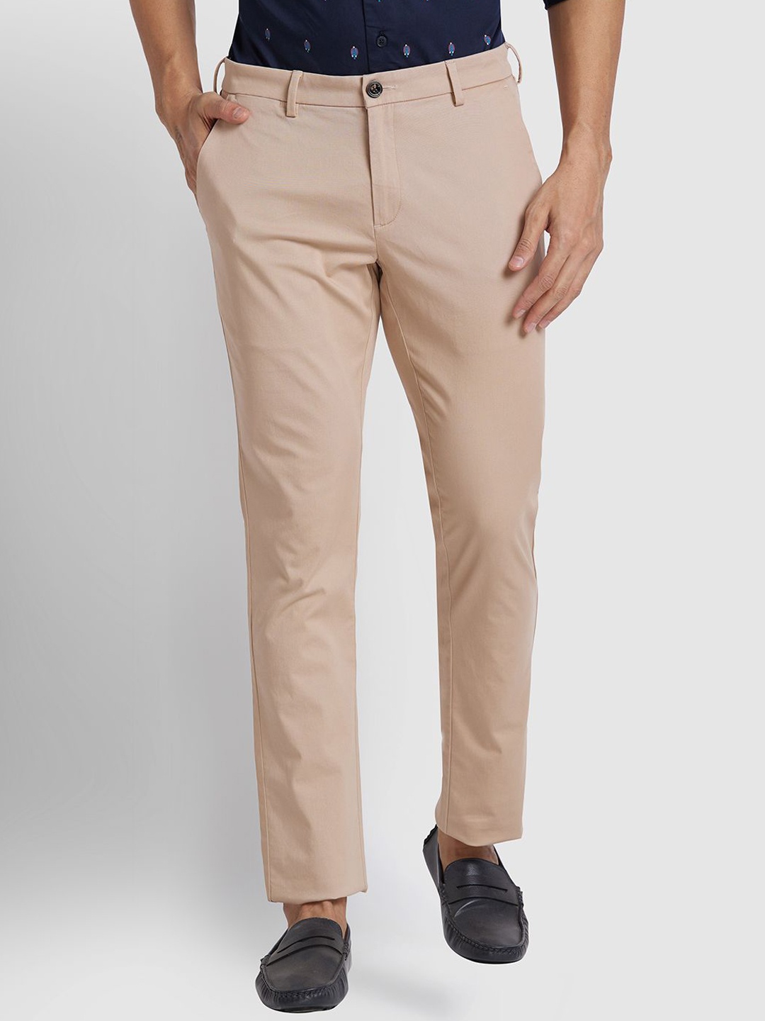 

ColorPlus Men Slim Fit Chinos Trousers, Beige