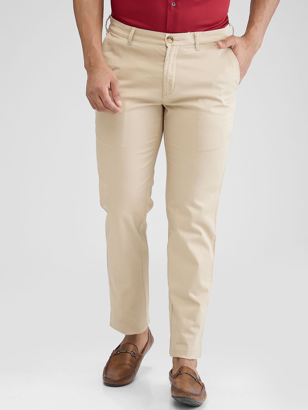 

ColorPlus Men Slim Fit Trousers, Brown