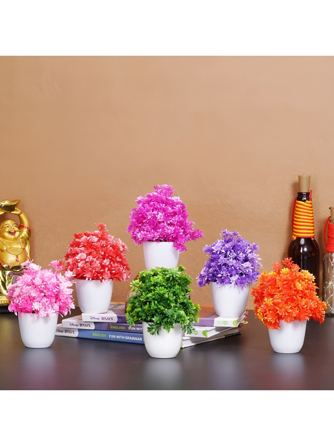 

Dekorly Multicoloured 6 Pieces Eucalyptus Artificial Plant With Pot, Multi