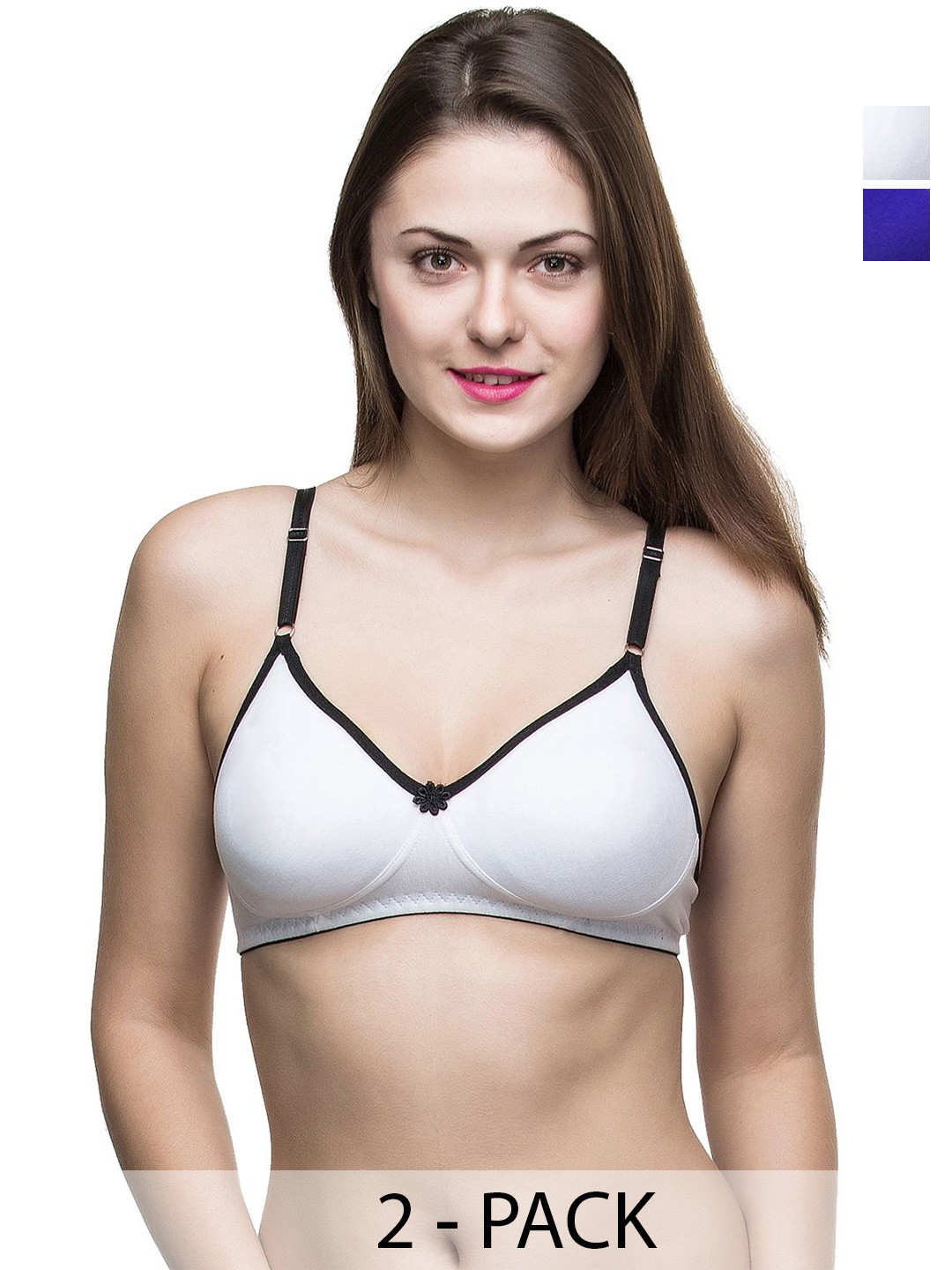 

Docare Pack Of 2 Full Coverage Non Padded Non-Wired Seamless T Shirt Bra-All Day Comfort, White
