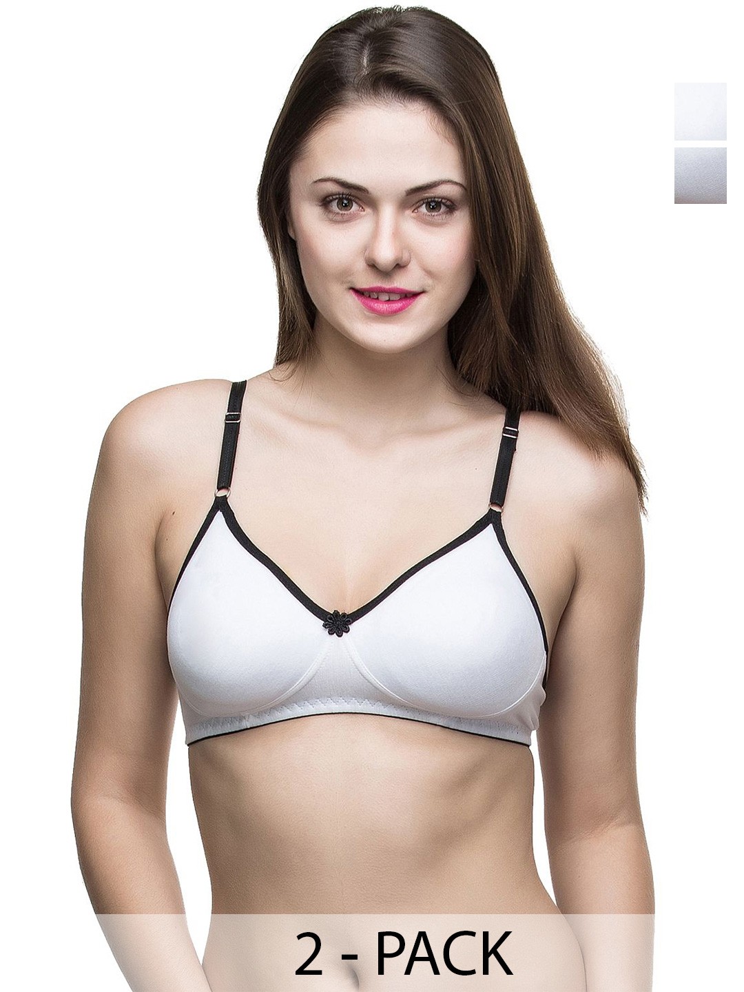 

Docare Pack Of 2 Non Padded Non-Wired Seamless T Shirt Bra-All Day Comfort, White