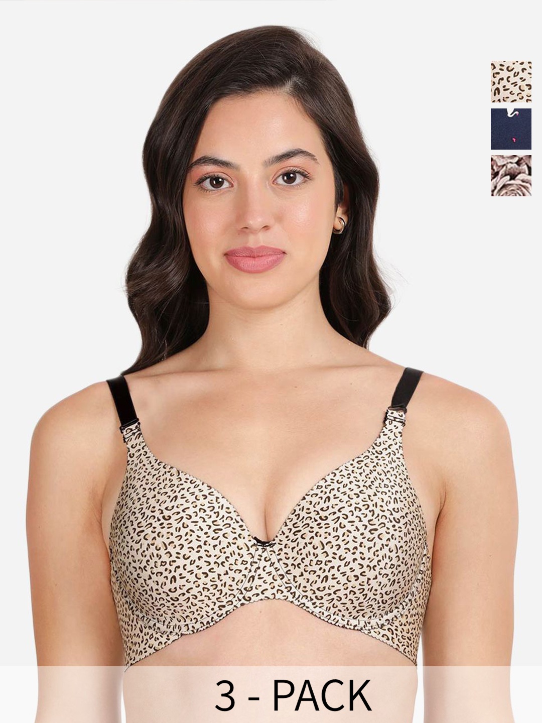 

shyaway Floral Bra Medium Coverage Underwired Lightly Padded, Blue