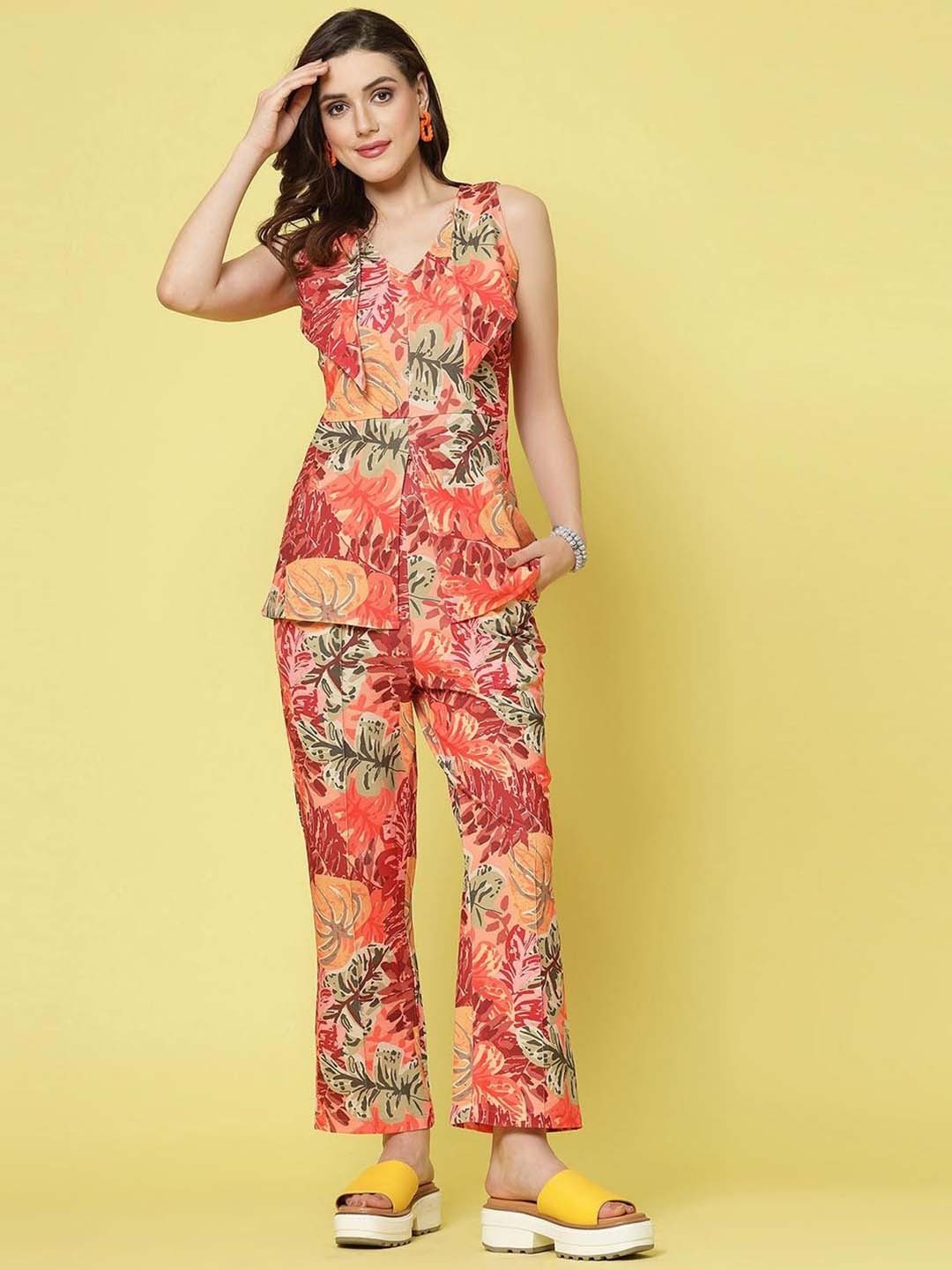 

WESTHOOD Printed Top With Trouser Co-Ords, Orange
