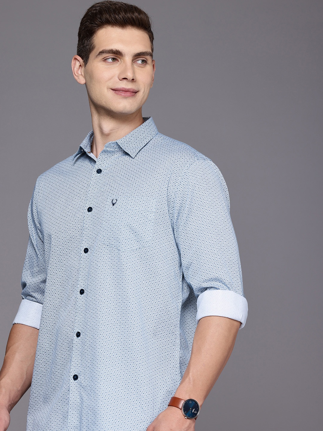 

Allen Solly Pure Cotton Sport Fit Opaque Printed Casual Shirt, White