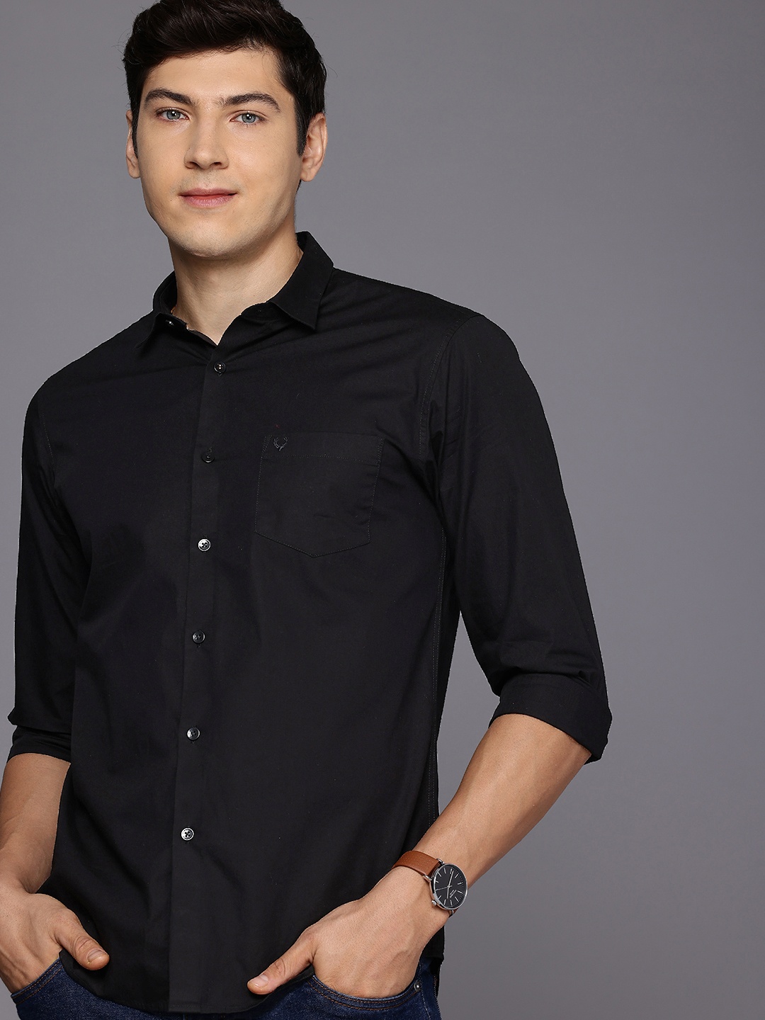 

Allen Solly Pure Cotton Sport Fit Casual Shirt, Black