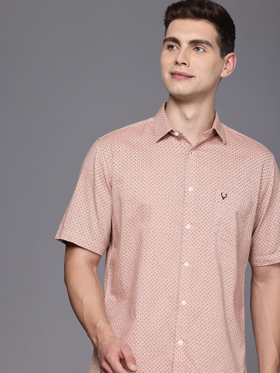 

Allen Solly Pure Cotton Sport Fit Floral Opaque Printed Casual Shirt, Beige