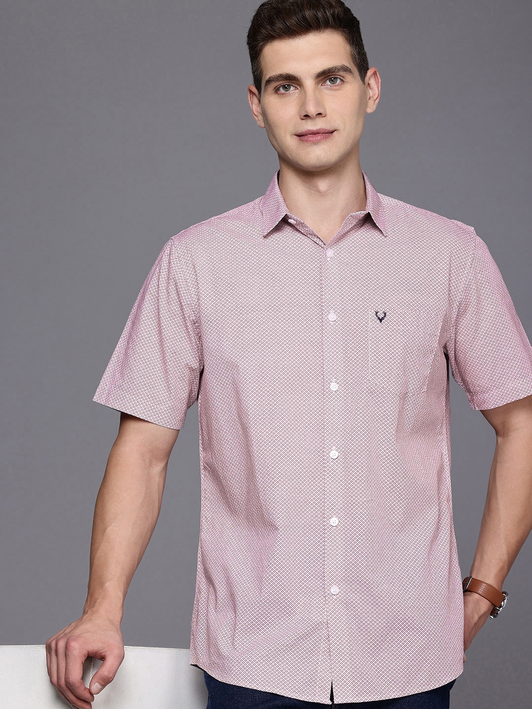 

Allen Solly Men Printed Sport Fit Pure Cotton Casual Shirt, White