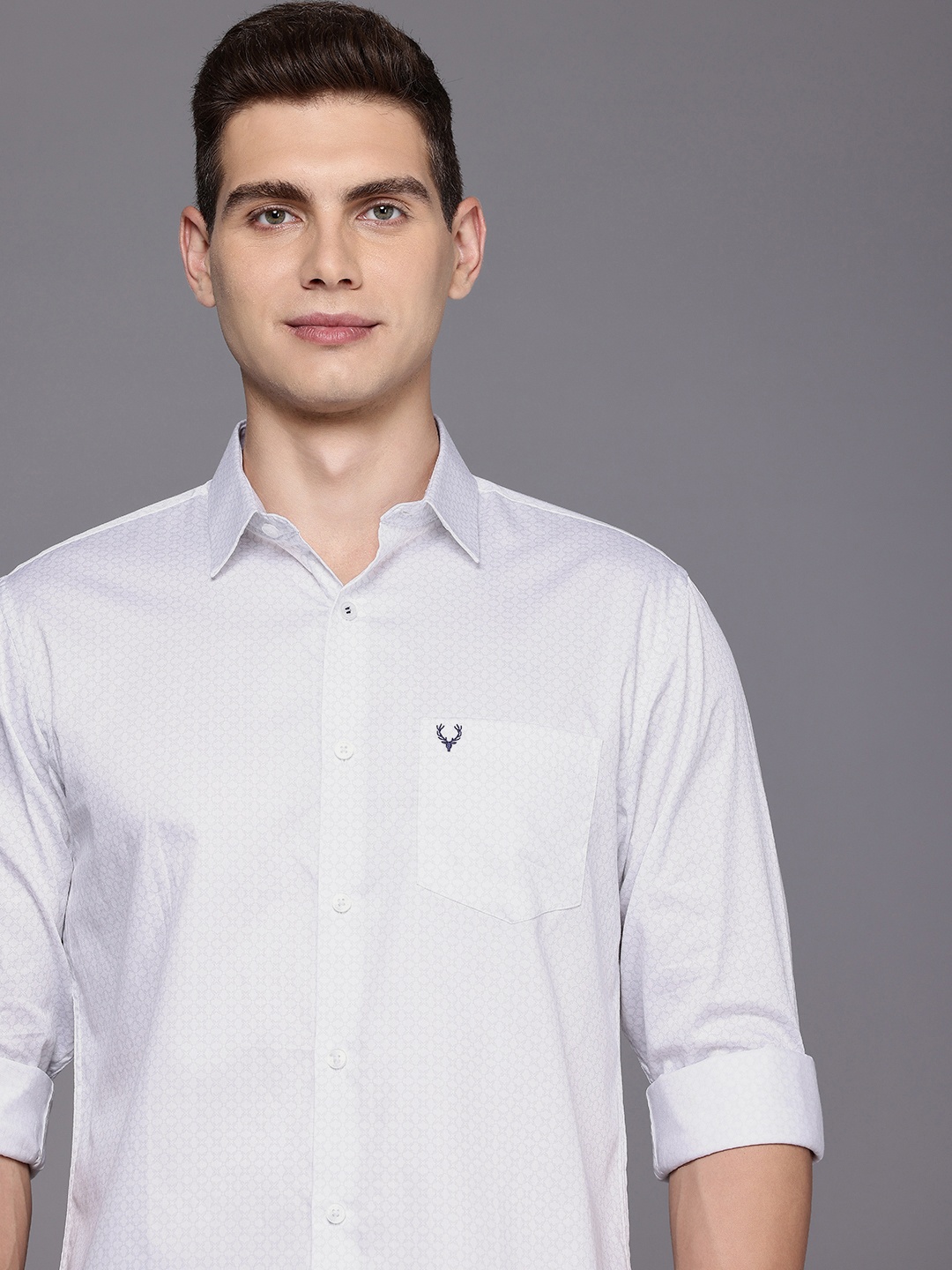 

Allen Solly Pure Cotton Classic Fit Opaque Printed Casual Shirt, White