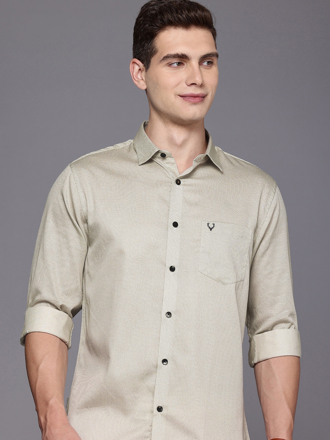 

Allen Solly Pure Cotton Sport Opaque Printed Casual Shirt, Green