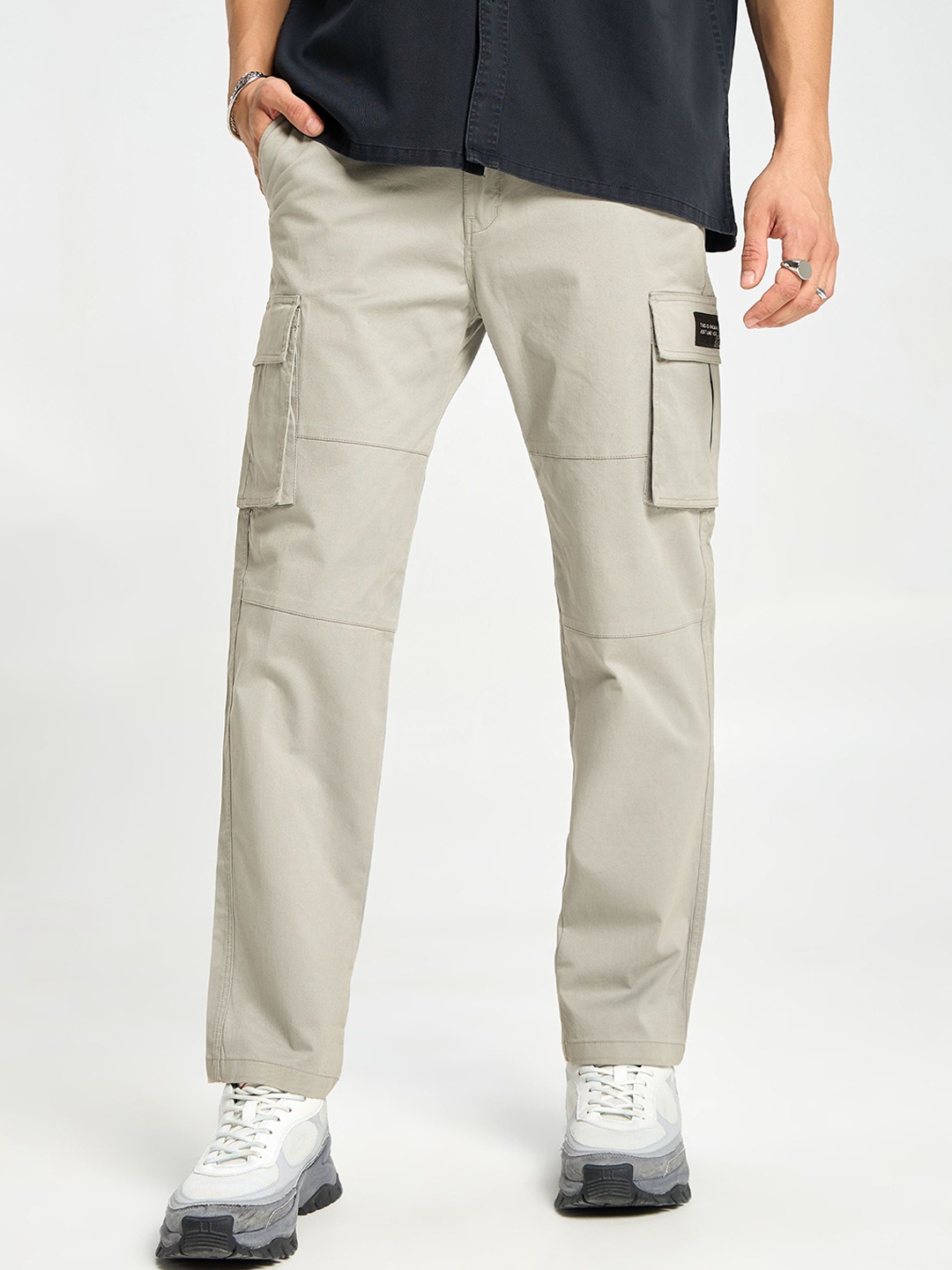 Beyoung Men Cargos Trousers, Grey