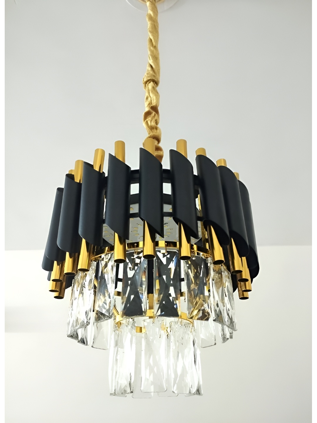 SHRI MAHAL ANTIQUES Gold-Toned Traditional Ceiling Lamp