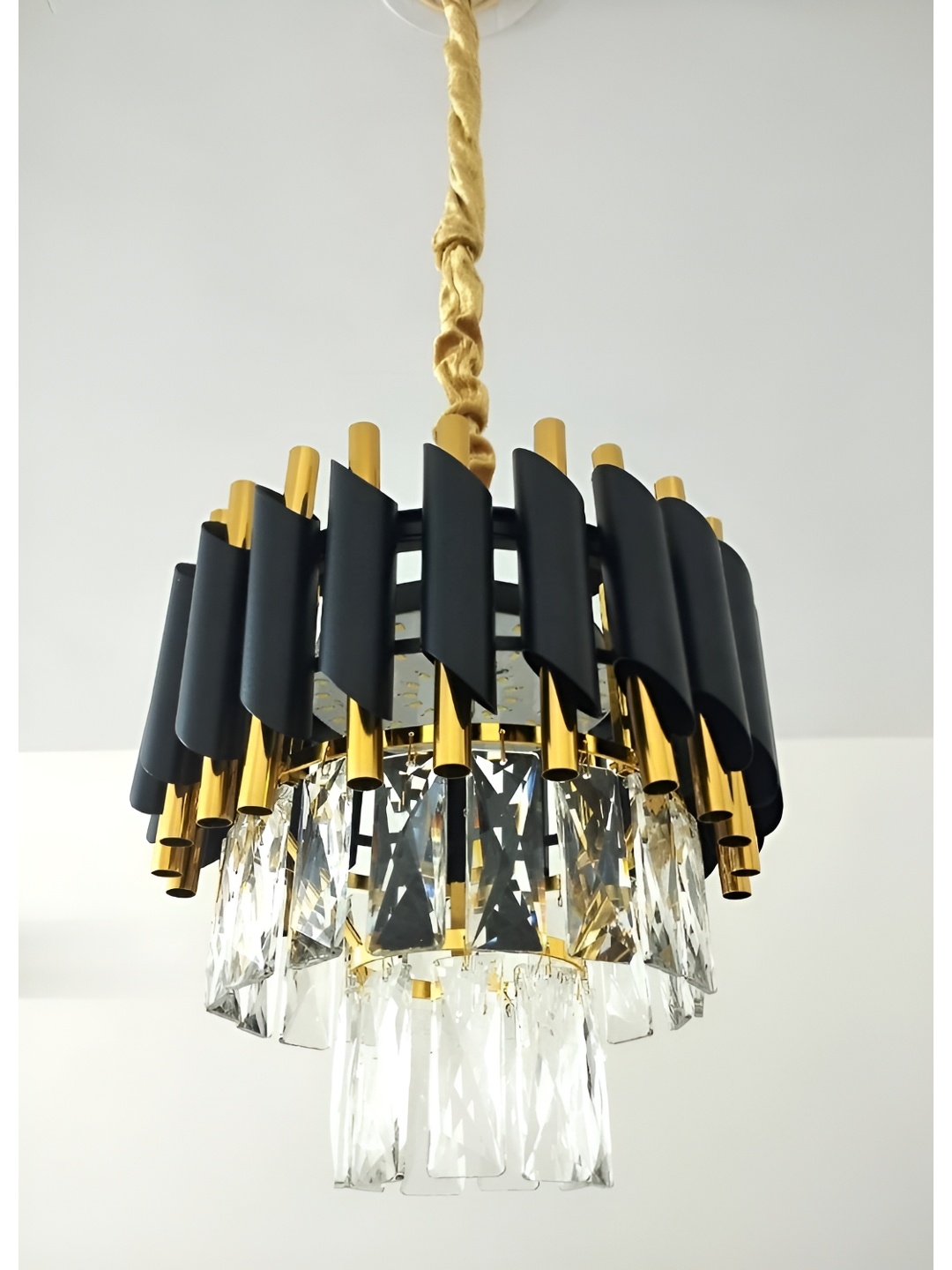 SHRI MAHAL ANTIQUES Gold-Toned Traditional Ceiling Lamp