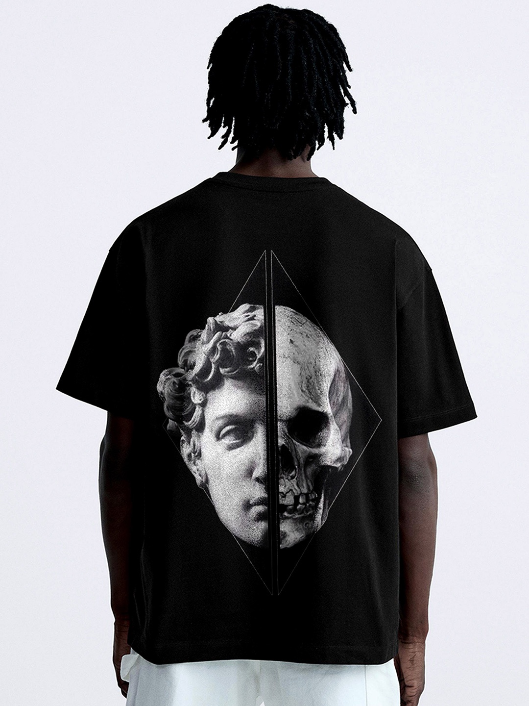 

OFFMINT Graphic Men Printed Oversized T-shirt, Black