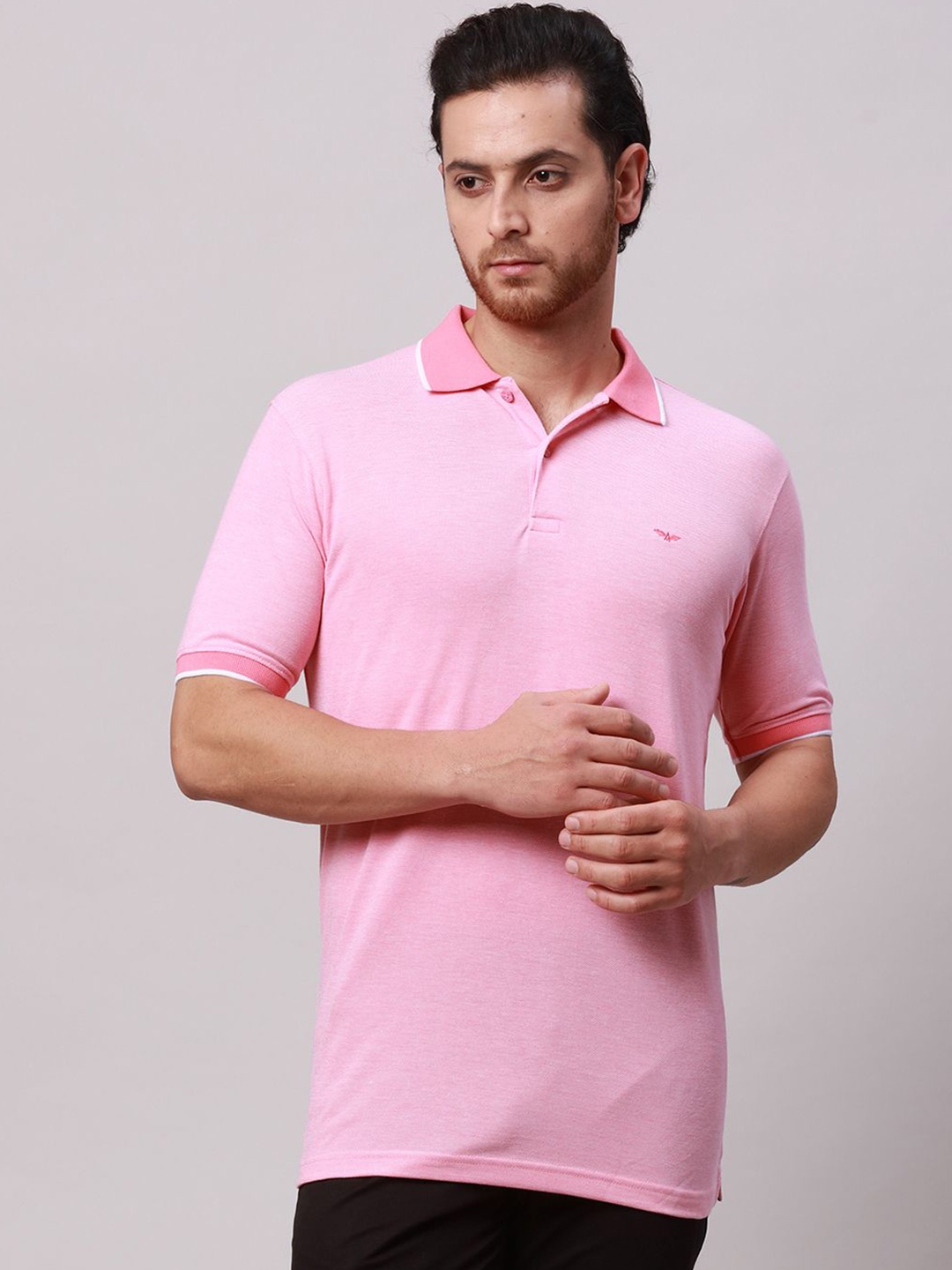 

Park Avenue Men Polo Collar Pockets Slim Fit T-shirt, Red