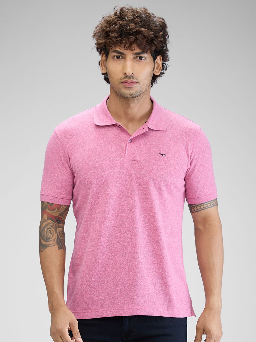 

Park Avenue Men Polo Collar Pockets Slim Fit T-shirt, Red
