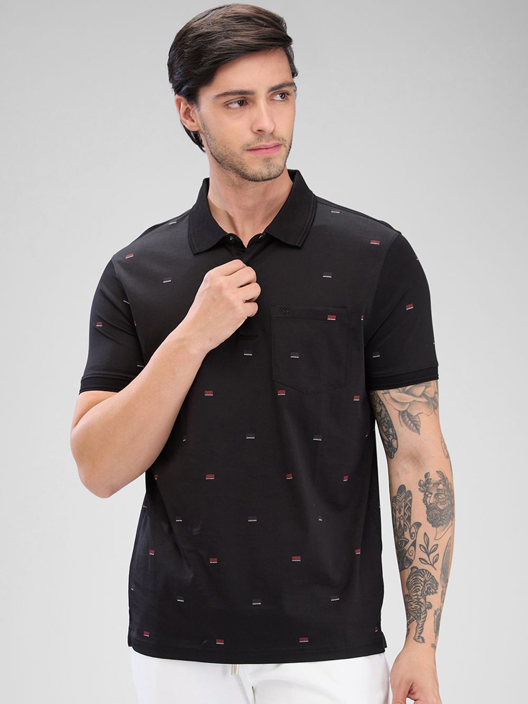 

Park Avenue Men Polo Collar Slim Fit T-shirt, Black