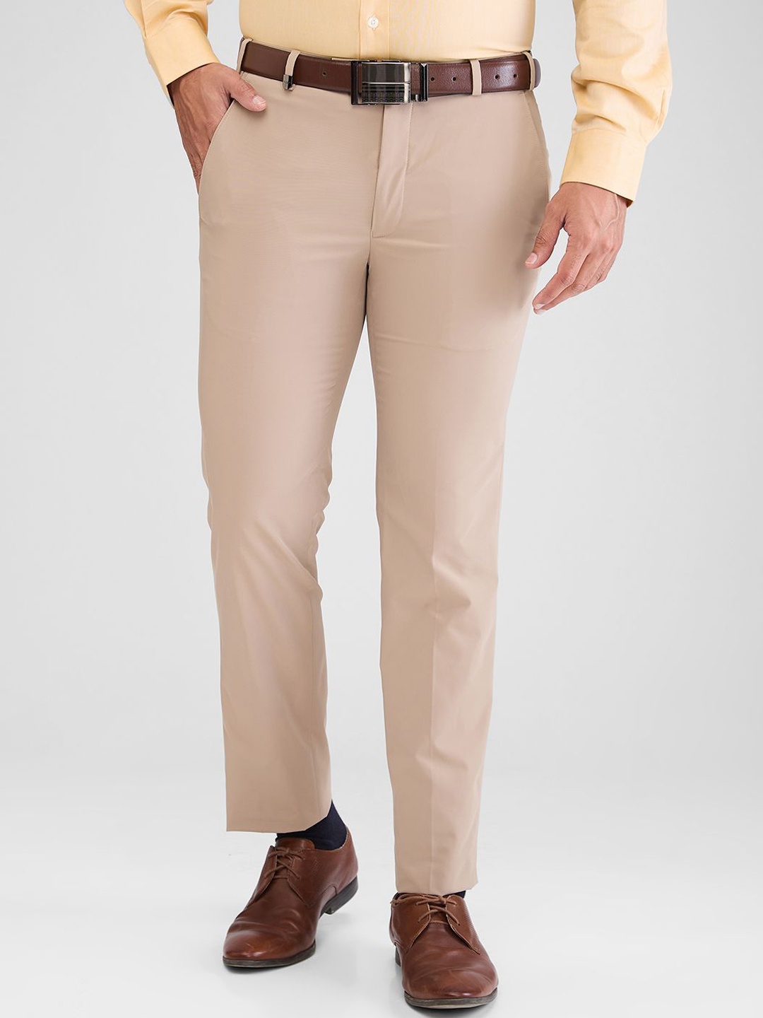 

Park Avenue Men Slim Fit Trousers, Brown