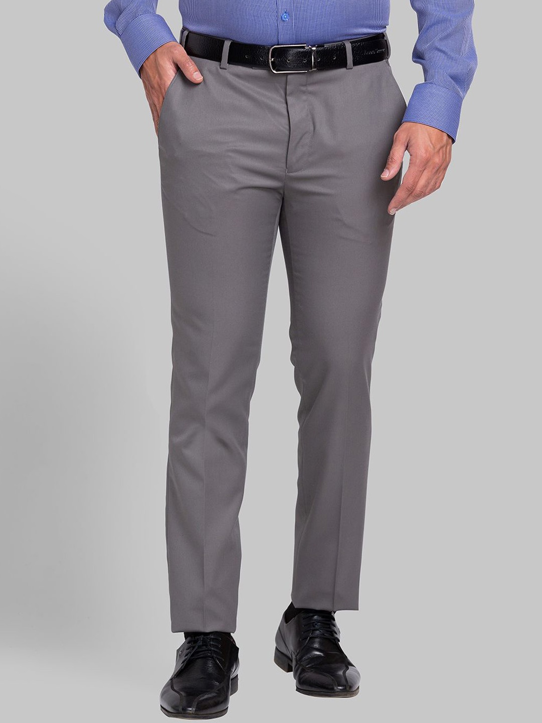 Park Avenue Men Slim Fit Trousers, Grey