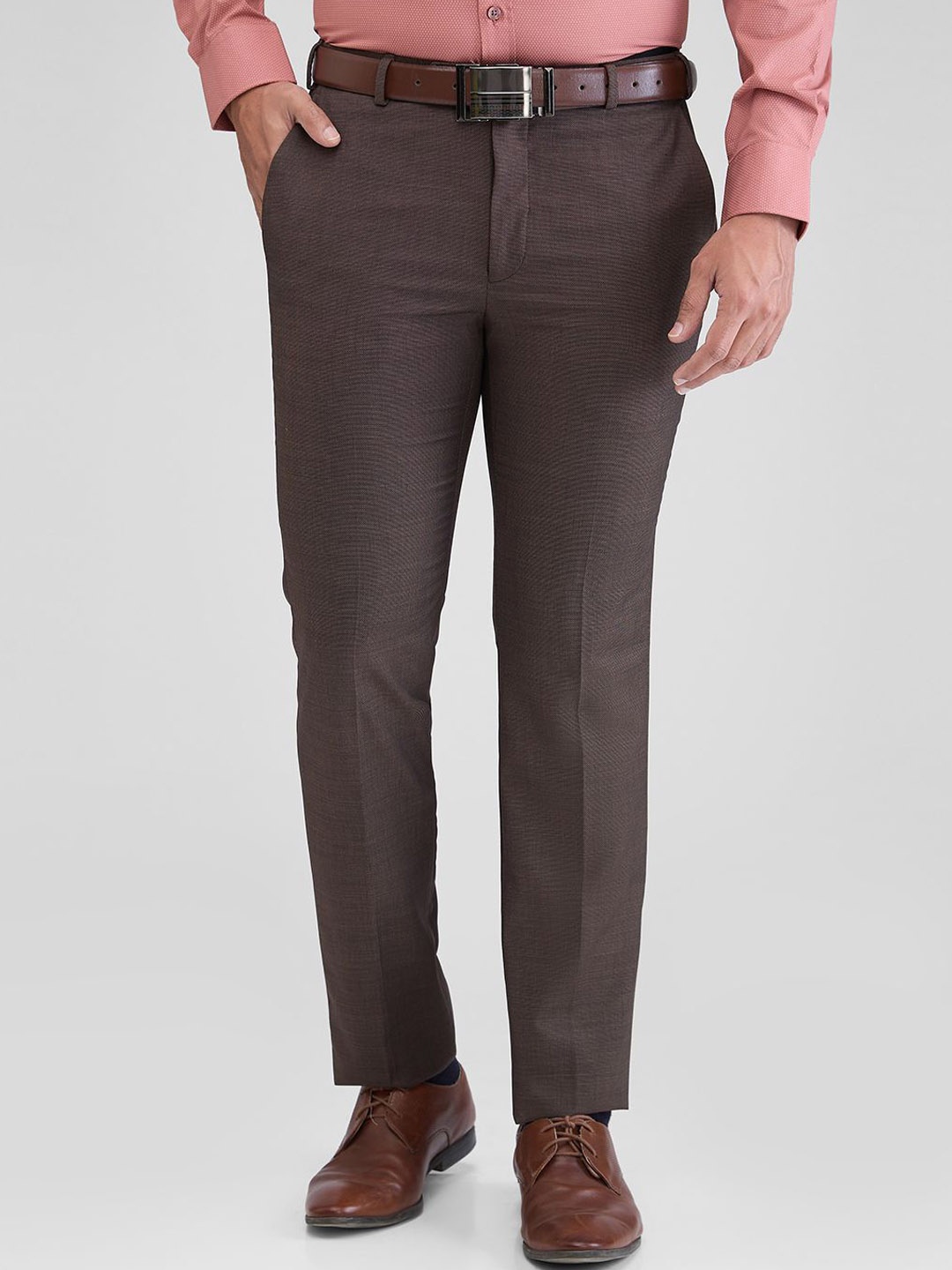 

Park Avenue Men Slim Fit Trousers, Brown