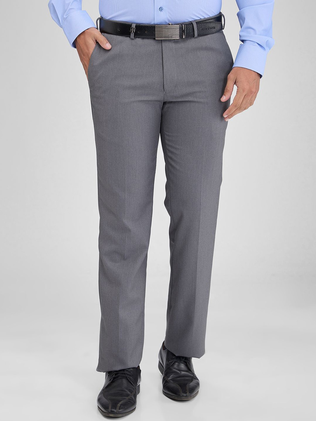 

Park Avenue Men Textured Trousers, Grey