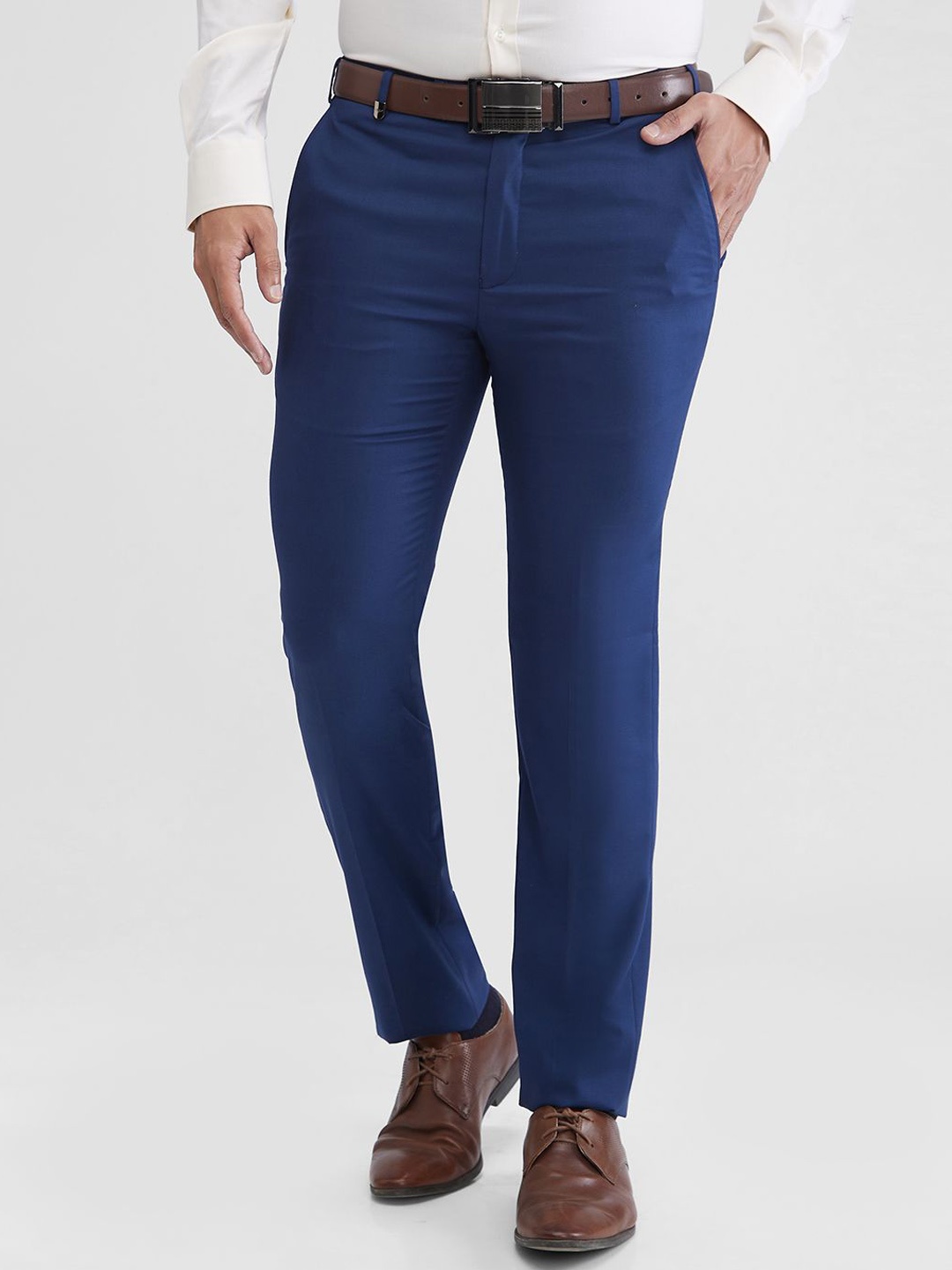 

Park Avenue Men Slim Fit Trousers, Blue