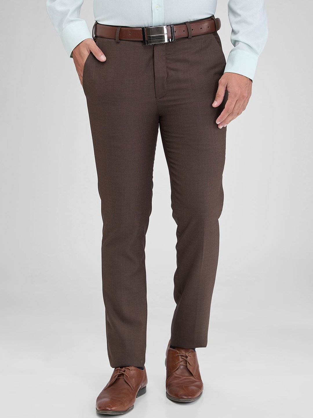

Park Avenue Men Slim Fit Trousers, Brown