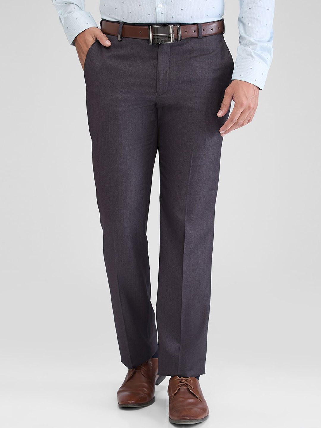 

Park Avenue Men Textured Trousers, Grey