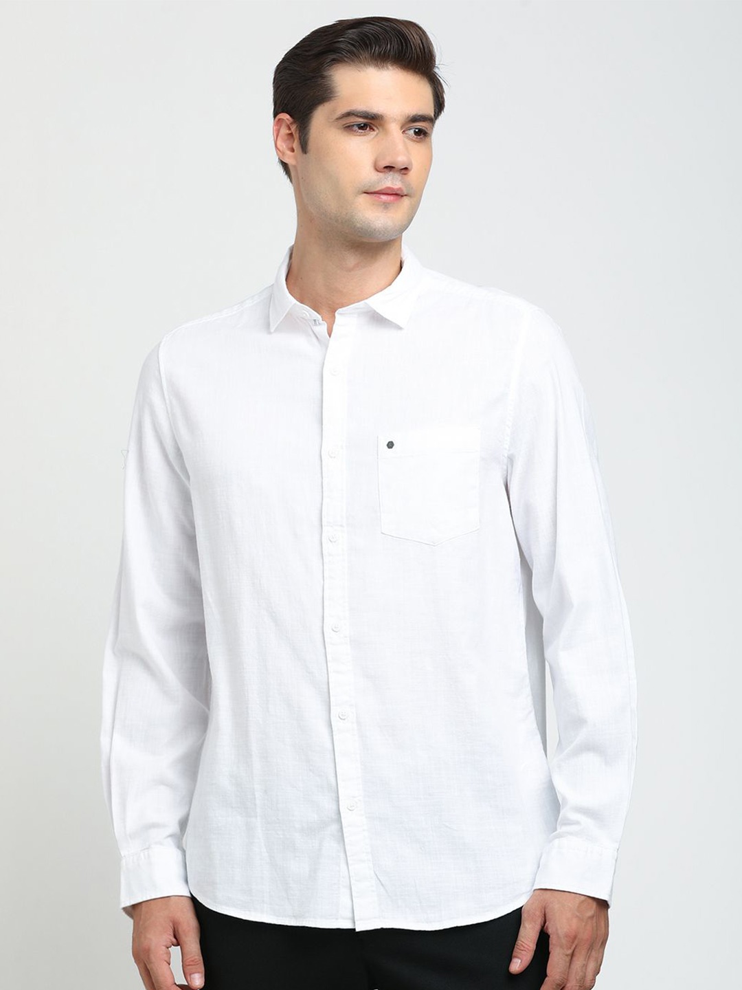 

Turtle Relaxed Slim Fit Pure Cotton Casual Shirt, White