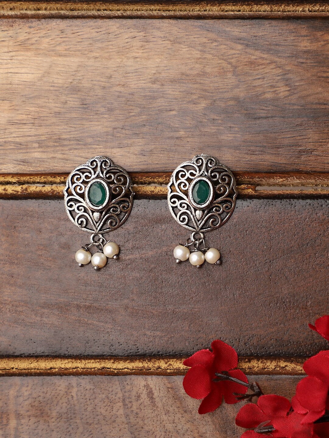 VENI Contemporary Drop Earrings, Silver