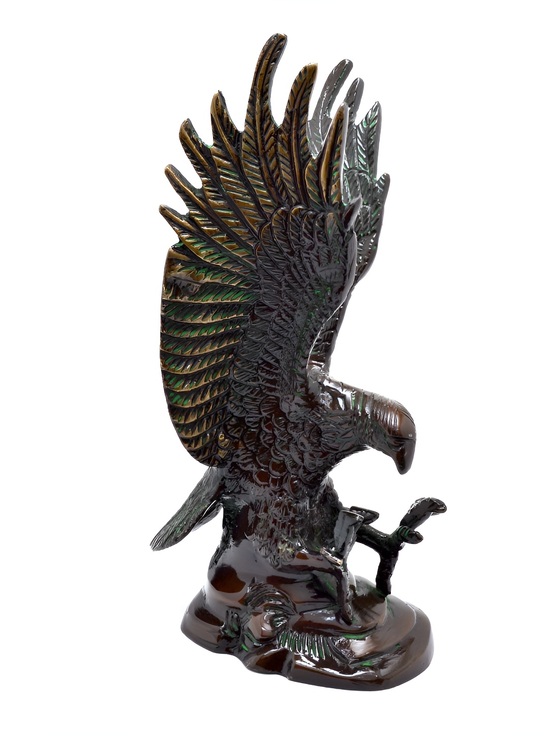 

Two Moustaches Coffee Brown Flying Eagle Figurine Brass Showpiece