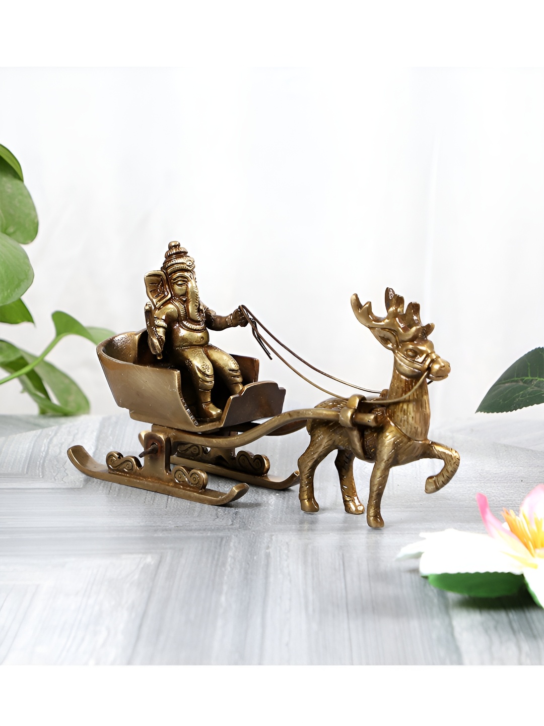 

Two Moustaches Brown Religious Santa as Ganesha Curio Showpiece