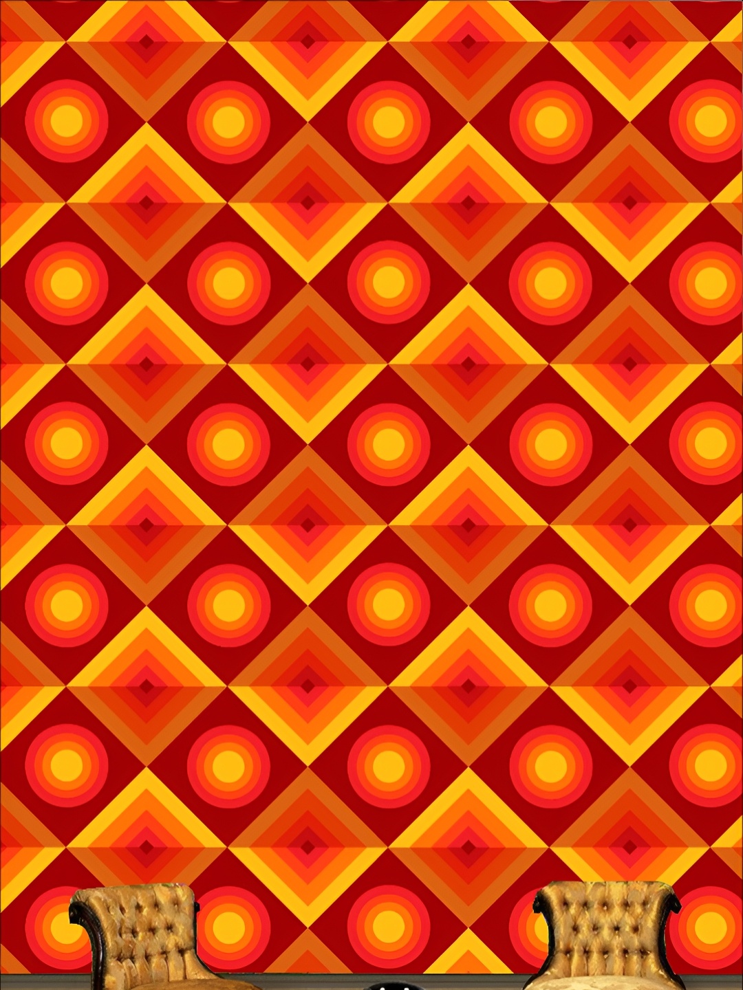 Aura Red Abstract Self-Adhesive Wall Sticker