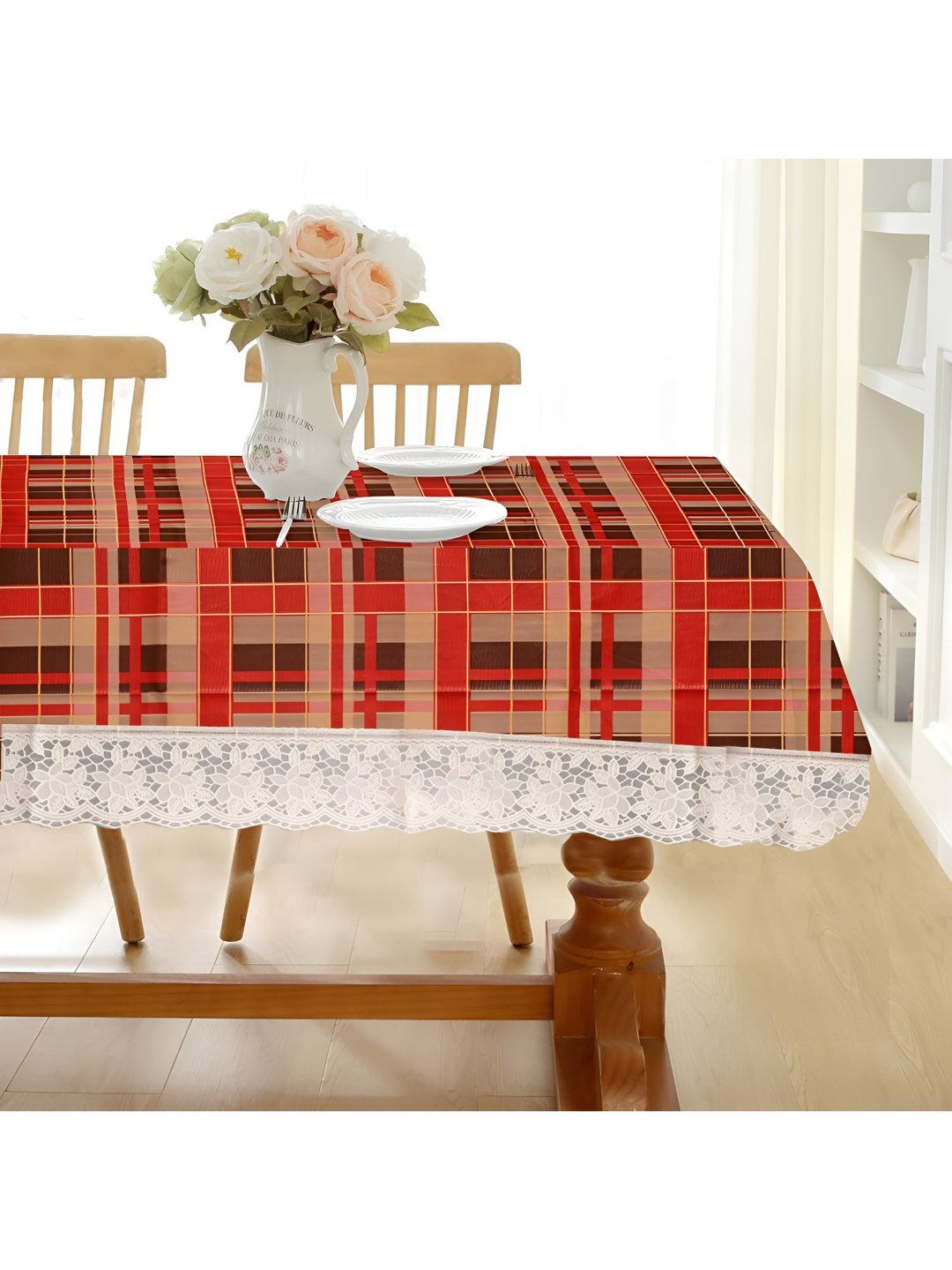 CASA-NEST Red Plastic 8-Seater Table Cover