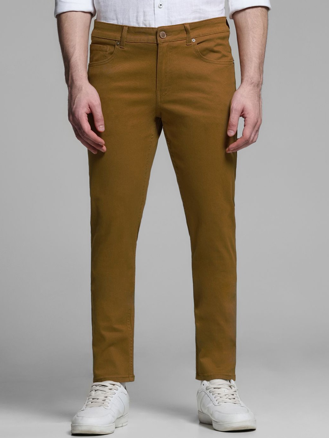 Jack & Jones Men Slim Fit Chinos Trousers, Brown