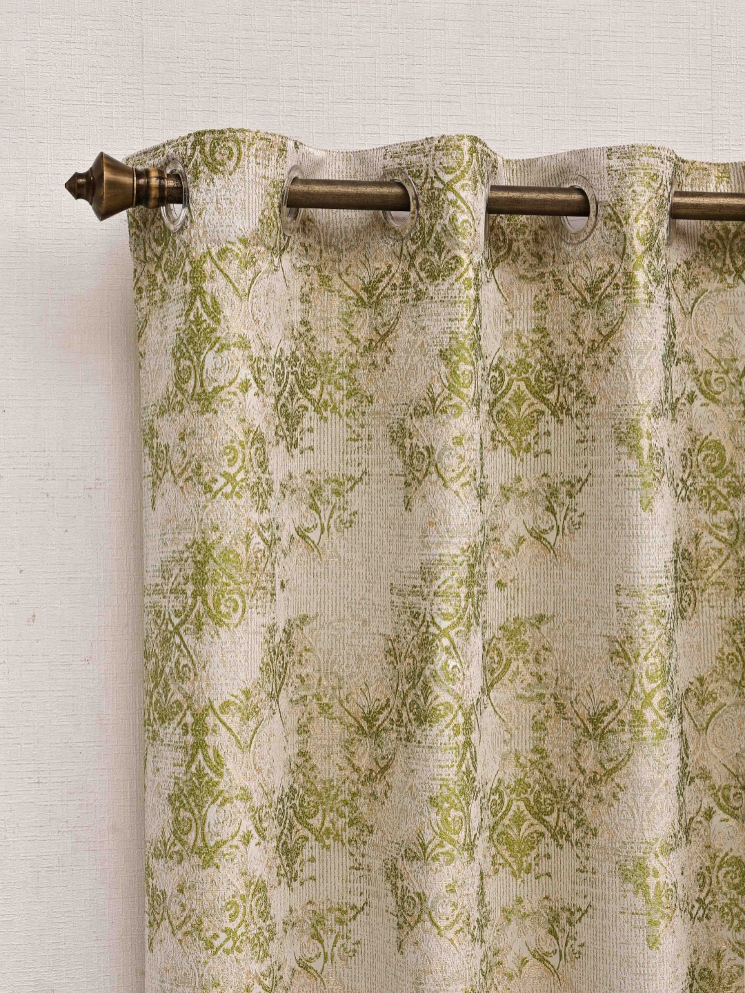 

Ariana Green & White Ethnic Motifs Room Darkening Window Curtain