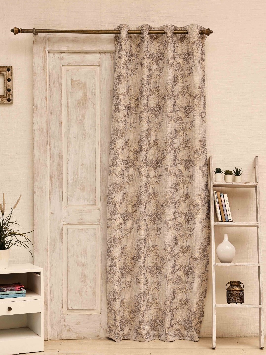 

Ariana Grey & Beige Ethnic Motifs Printed Room Darkening Door Curtain