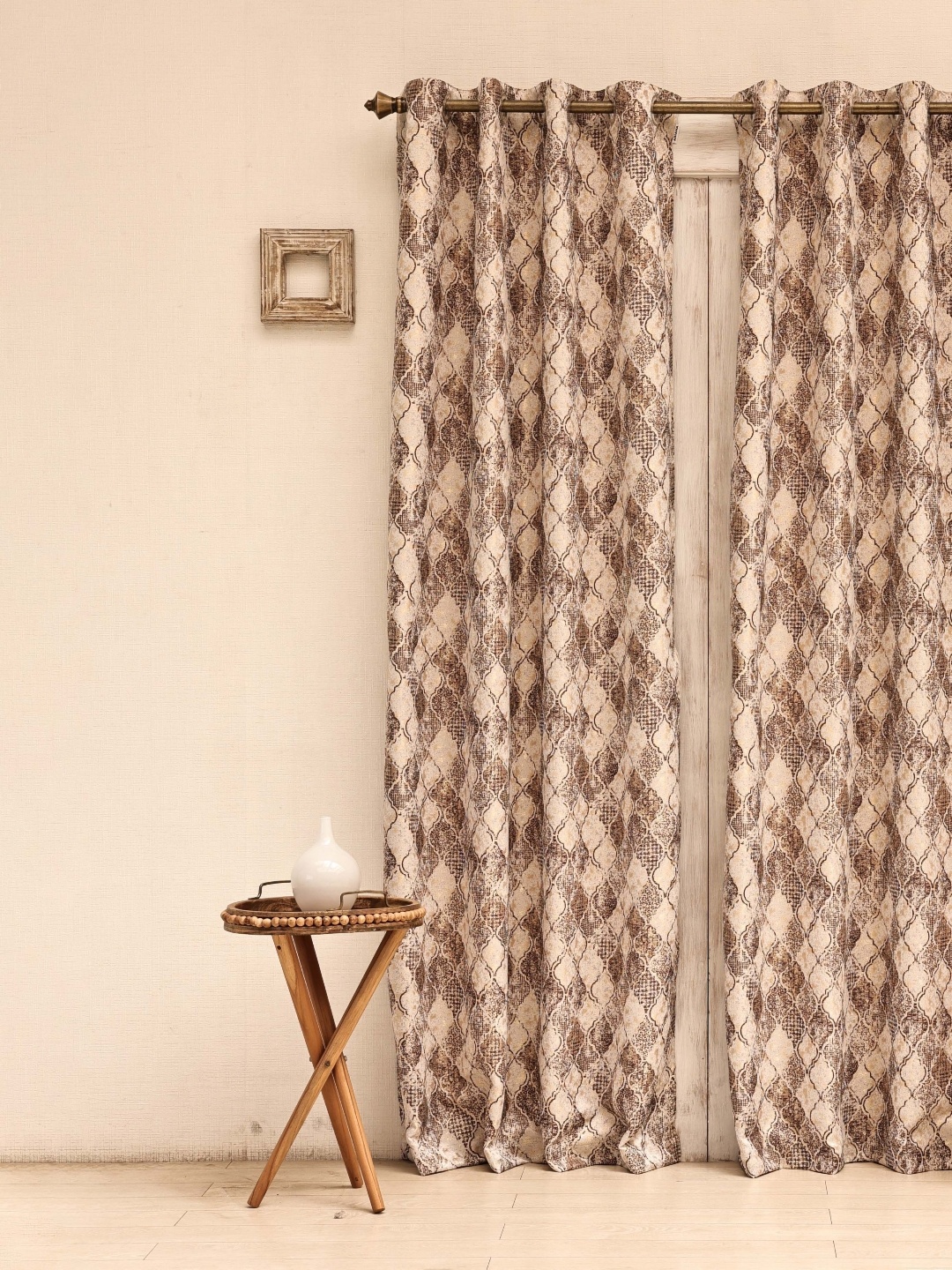 

Ariana Brown & Cream Ethnic Motifs Printed Room Darkening Door Curtain